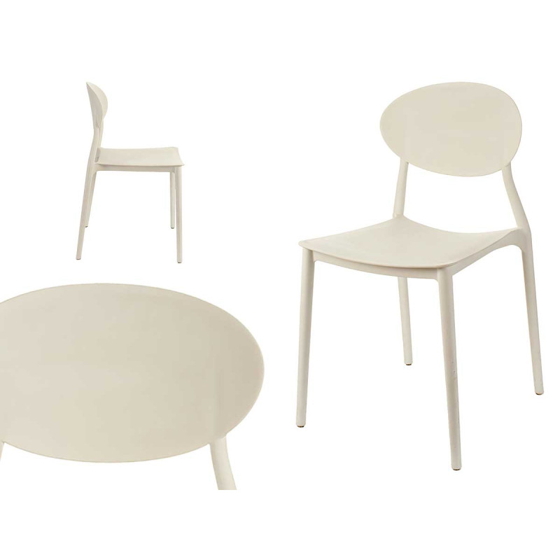 CHAISE PLASTIQUE FORME BLANC