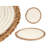 WHITE WITH NATURAL EDGE TABLECLOTH  30CM