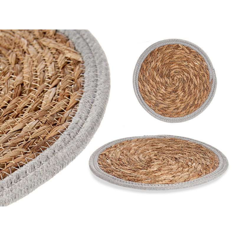 TAPETE NATURAL BORDE GRIS 30CM