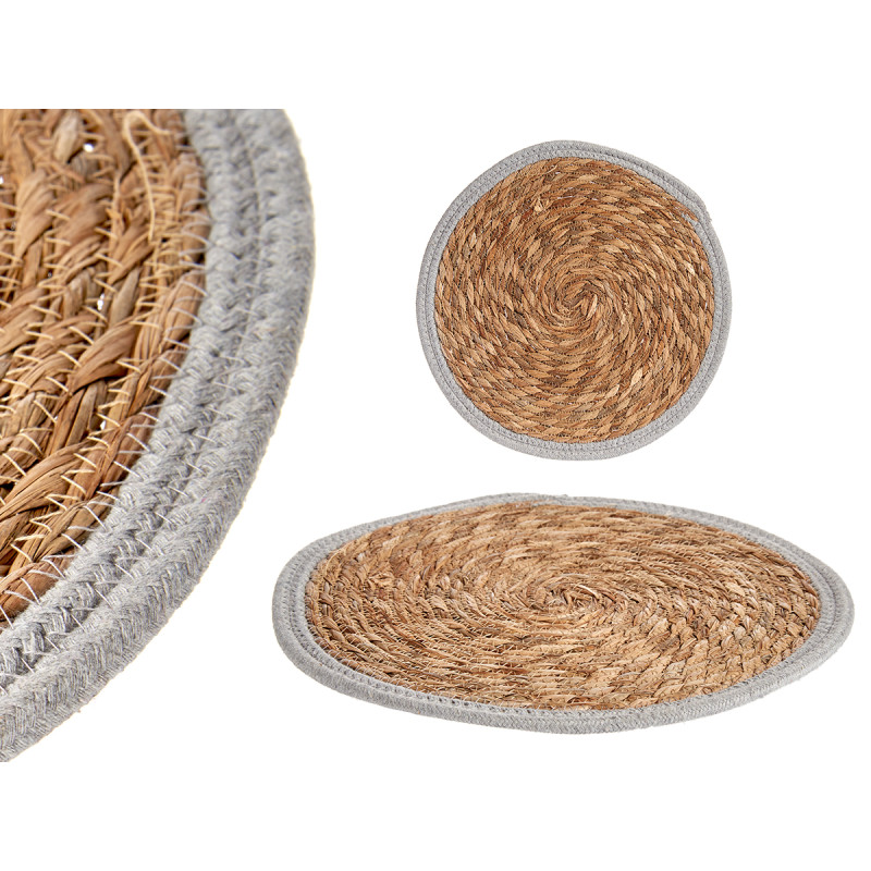 TAPETE NATURAL BORDE GRIS 35CM