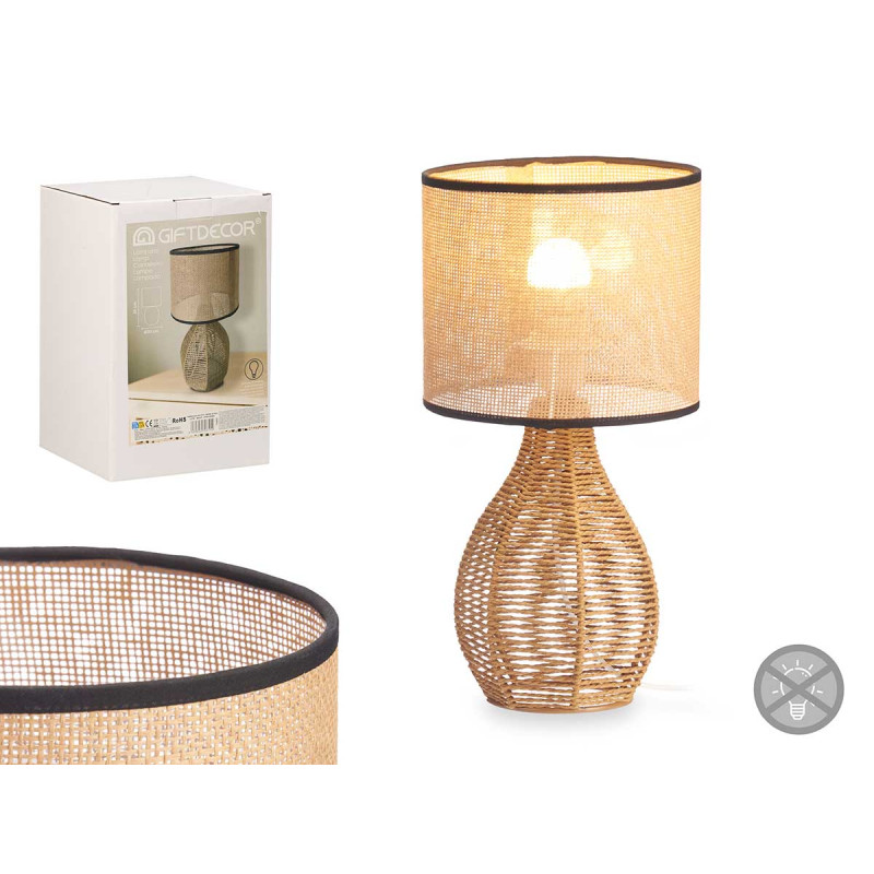LAMPE DE TABLE BASE CORDE