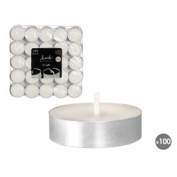 SET 100 TEA LIGHT BLANCO  3H