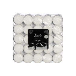 SET 100 BOUGIES CHAUFFE-PLAT BLANC 3H