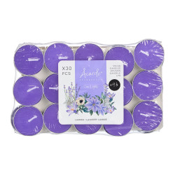 SET 30 VELAS TEA LIGHT LAVANDA 3H
