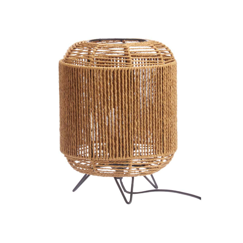 LAMPE DE TABLE TRÉPIED  CYLINDRE CORDE