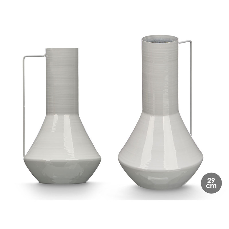 VASE CONIQUE 29CM GRIS