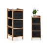 ETAGERE BAMBOU 3 TIROIRS NOIRS 28,5X26X70CM