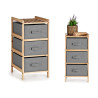 ESTANTERIA BAMBU 3 CAJONES GRIS 36X34X66CM