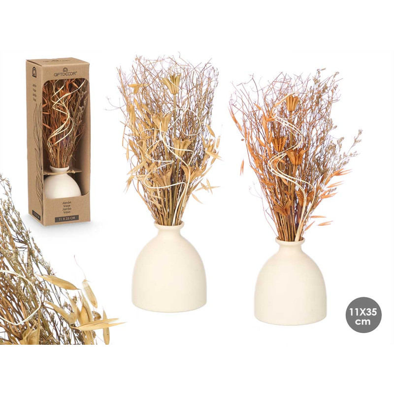 BALL FLOWERS VASE ASSORTED 2 COLOURS