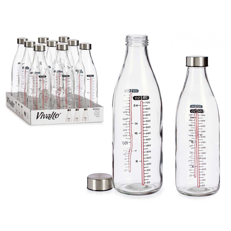 BOTELLA MEDIDORA TAPON ACERO 1L
