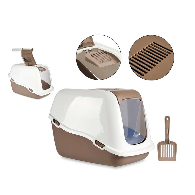 BEIGE PLAST COVERED SANDPIT FILTER AND SHOVEL
