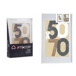 PORTAFOTO PARETE LEGNO PASSE-PARTOUT 50X70CM BIANC