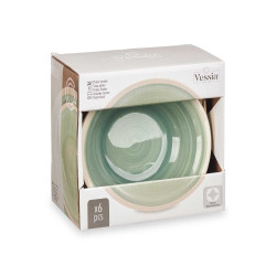 STONEWARE SOUP PLATE GREEN 21CM