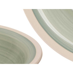 PLATO HONDO GRES VERDE BORDE 21CM