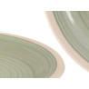 PLATO POSTRE GRES VERDE BORDE 19CM