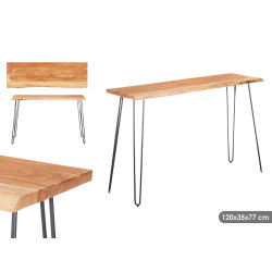 TABLE VESTIBULE EN BOIS LIVE EDGE 120 X 35 X 77 CM