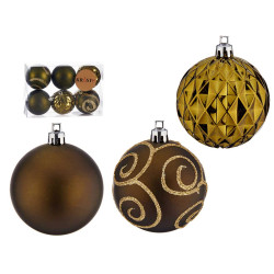 SET 6 BOULE PVC 6CM VERT OLIVE 