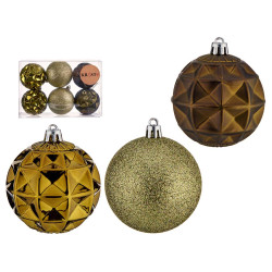 SET 6 OLIVE GREEN PVC BALL 7CM 