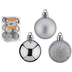 SET 12 SILVER PVC BALL 4CM 