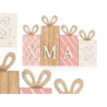 DÉCORATION XMAS CADEAU ROSE BOIS