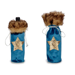 BLUE STAR CHRISTMAS BOTTLE BAG