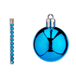 SET 12 BOLAS NAVIDAD 4CM AZULES