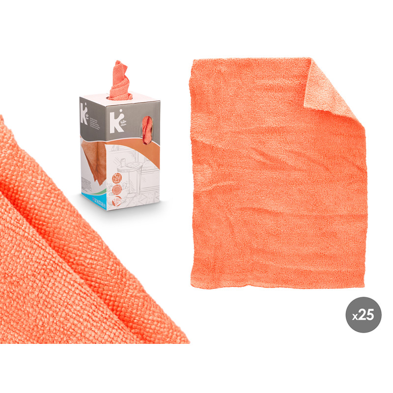 SET 25 PANNI MICROFIBRA ARANCIONE 30X23CM