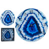 RELÓGIO PAREDE VIDRO EFEITO MÁRMORE AZUL 30CM 