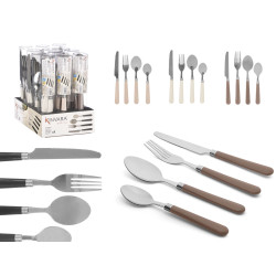 SET 4 CUBIERTOS SURT 3 COLORES TIERRA