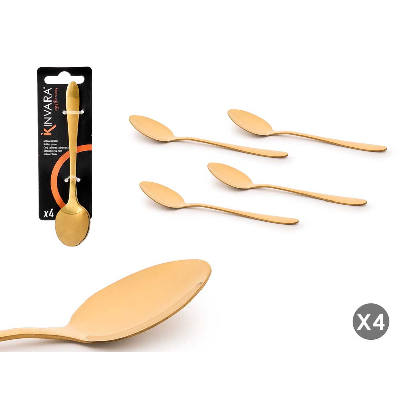 SET 4 CUCCHIAINI DORATI