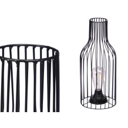 WROUGHT IRON LAMP WITH BULB IN BOTTLE SHAPE
