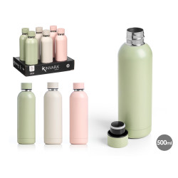 THERMOS BASE ACIER 500ML ASSORTIMENT 3 COULEURS CL