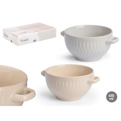 650ML ASSORTED 2 CONSOMME BOWL WITH HANDLES LIGHT 