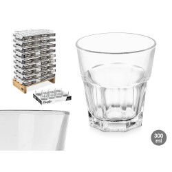 BICCHIERE DI VETRO TRASPARENTE 300ML DISPLAY