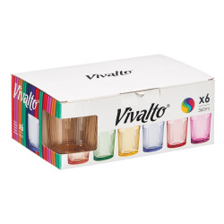 VERRE RAYÉ 360ML ASSORT 6 COULEURS