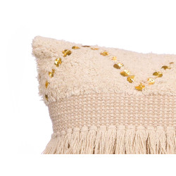 CUSHION SEQUINS NATURAL 45X45 CM