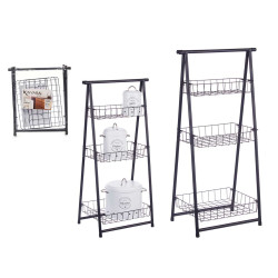 SCAFFALE METALLICO SCALE NERO 3 PIANI