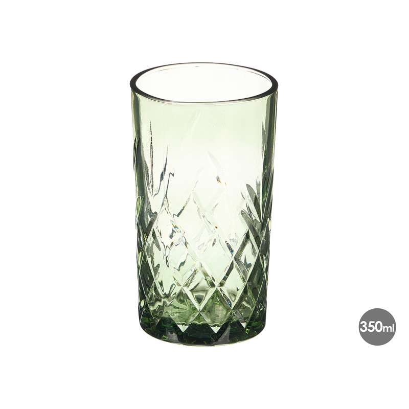 380ML GREEN DIE-CUT GLASS