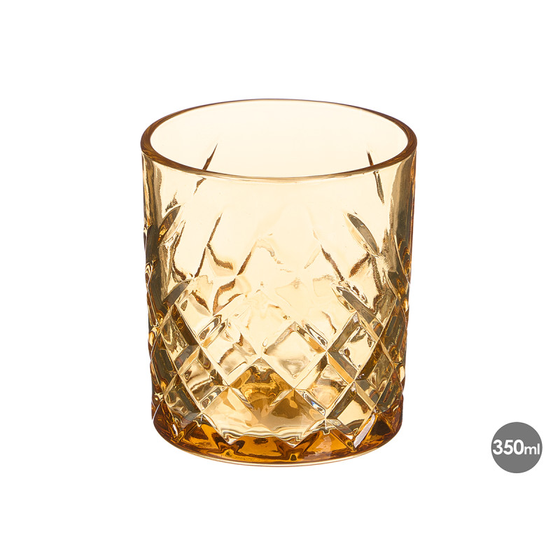 VERRE DÉCOUPÉ 350ML AMBRE