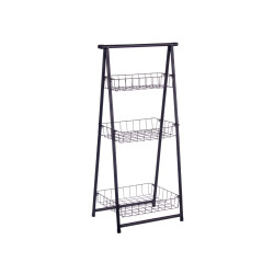 SCAFFALE METALLICO SCALE NERO 3 PIANI