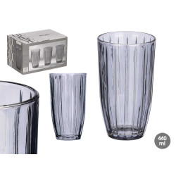 VASO ALTO RAYAS 440ML HUMO