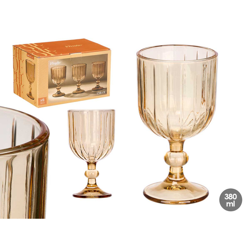 380ML AMBER STRIPED WINE CUP