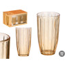 VASO ALTO RAYAS 440ML AMBAR
