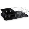FLAT BLACK DISH DRAINER WITH TRAY CONTAINER