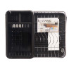 FLAT BLACK DISH DRAINER WITH TRAY CONTAINER