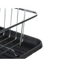 FLAT BLACK DISH DRAINER WITH TRAY CONTAINER