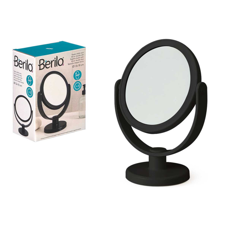 SPECCHIO A CAVALLETTO DOPPIO LATO NERO