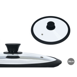 COUVERCLE EN VERRE SILICONE 24CM DIAM