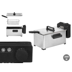 FREIDORA 3L TEFLON ACERO INOXIDABLE 2000W