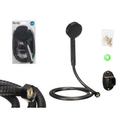 TÉLÉPHONE DOUCHE NOIR AVEC TUYAU 1,5M